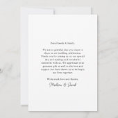 Carte De Remerciements Calligraphie moderne Script Mariage photo (Dos)