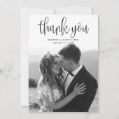 Carte De Remerciements Calligraphie moderne Script Mariage photo (Devant)