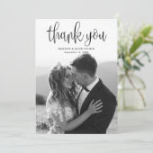 Carte De Remerciements Calligraphie moderne Script Mariage photo (Debout devant)