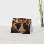 Carte De Remerciements Calligraphie moderne Script Mariage photo (Devant)