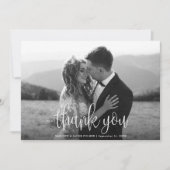 Carte De Remerciements Calligraphie moderne Script Mariage photo (Devant)