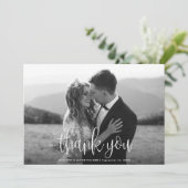 Carte De Remerciements Calligraphie moderne Script Mariage photo (Debout devant)