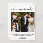 Carte De Remerciements Calligraphie moderne tendance Script 3 Mariage pho (Devant / Derrière)