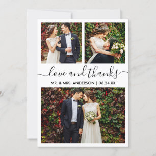 Carte De Remerciements Calligraphie moderne tendance Script Mariage 3 Pho