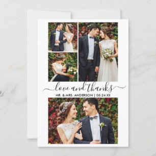 Carte De Remerciements Calligraphie moderne tendance Script Mariage 4 Pho