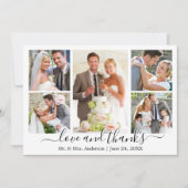 Carte De Remerciements Calligraphie moderne tendance Script Mariage 5 Pho (Devant)