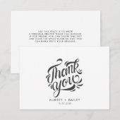 Carte De Remerciements Calligraphie personnalisée Mariage Remerciements O (Devant / Derrière)