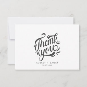 Carte De Remerciements Calligraphie personnalisée pour remerciements de m