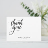 Carte De Remerciements Calligraphie Personnalisée Remerciements de Mariag (Debout devant)