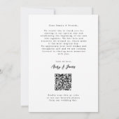 Carte De Remerciements Calligraphie Photo Qr Code Mariage (Dos)