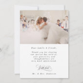 Carte De Remerciements Calligraphie romantique Mariage 2 Photo (Dos)