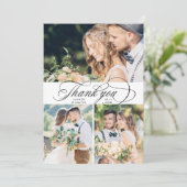 Carte De Remerciements Calligraphie romantique Mariage 4 Photo (Debout devant)