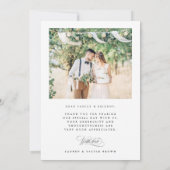 Carte De Remerciements Calligraphie romantique Mariage 4 Photo (Dos)