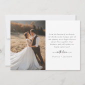 Carte De Remerciements Calligraphie romantique Script Mariage photo (Dos)