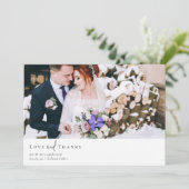 Carte De Remerciements Calligraphie romantique Script Mariage photo (Debout devant)