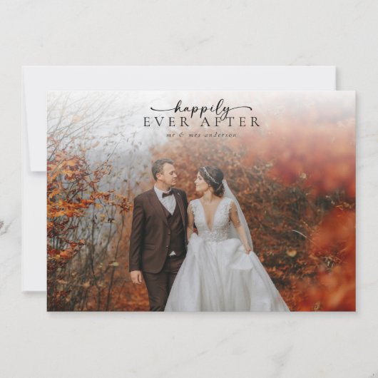 Carte De Remerciements Calligraphie romantique Script Mariage photo (Devant)