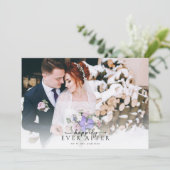 Carte De Remerciements Calligraphie romantique Script Mariage photo (Debout devant)