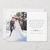 Carte De Remerciements Calligraphie romantique Script Mariage photo (Dos)