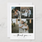 Carte De Remerciements Calligraphie Script 4 Mariage photo (Devant)