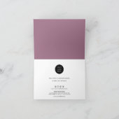 Carte De Remerciements calligraphie Script-Moderne plié-Mauve-Business (Intérieur)