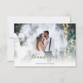 Carte De Remerciements Calligraphie Script Moderne Simple Deux Photo Élég (Devant)