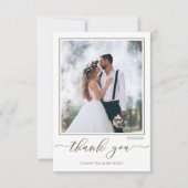 Carte De Remerciements Calligraphie Script Moderne Simple Deux Photo Élég (Devant)