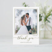 Carte De Remerciements Calligraphie Script Moderne Simple Deux Photo Élég (Debout devant)
