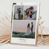 Carte De Remerciements Calligraphie Script Photo Collage Mariage