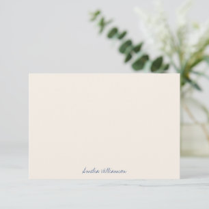 Carte De Remerciements Calligraphie simple minimale manuscrite bleue crèm