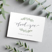 Carte De Remerciements Calligraphie simple verdure rustique