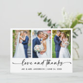 Carte De Remerciements Calligraphie Stylo encre Script 3 Photo Love Maria (Debout devant)