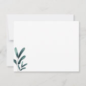 Carte De Remerciements Calligraphie verte de forêt Mariage Eucalyptus (Dos)