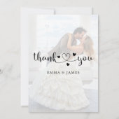 Carte De Remerciements Calligraphie Whimsical moderne superposer Mariage (Dos)