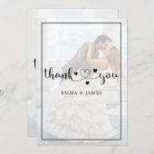 Carte De Remerciements Calligraphie Whimsical moderne superposer Mariage (Devant / Derrière)