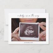 Carte De Remerciements Calligraphy Formal Baby Announcement Card (Dos)