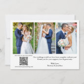 Carte De Remerciements Calligraphy Love Thanks QR Code 4 Mariage photo (Dos)