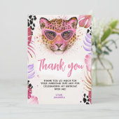 Carte De Remerciements Calling All Party Animals - Leopard Birthday (Debout devant)