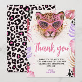 Carte De Remerciements Calling All Party Animals - Leopard Birthday (Devant / Derrière)