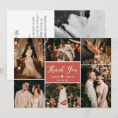 Carte De Remerciements Callygraphie moderne 6 Mariage de collection photo (Devant / Derrière)