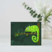 Carte De Remerciements Caméléon mignon vert (Debout devant)