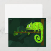 Carte De Remerciements Caméléon mignon vert (Devant / Derrière)