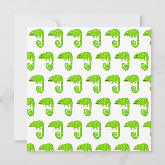 Carte De Remerciements Caméléon mignon vert (Devant)