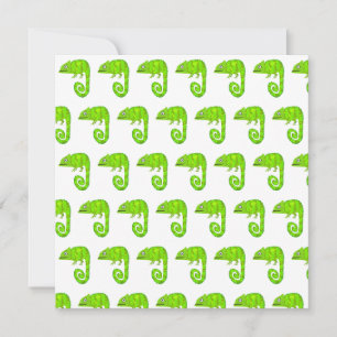 Carte De Remerciements Caméléon mignon vert