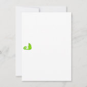 Carte De Remerciements Caméléon vert mignon (Dos)
