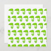 Carte De Remerciements Caméléon vert mignon (Devant / Derrière)