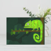 Carte De Remerciements Caméléon vert mignon (Debout devant)