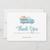 Carte De Remerciements Camion de citrouille bleu (Devant)