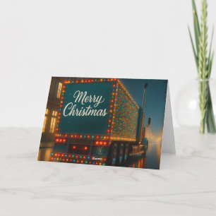 Carte De Remerciements Camion de Noël avec lumières