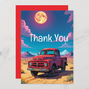 Carte De Remerciements Camion de ramassage américain classique