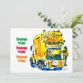 Carte De Remerciements Camion jaune garbage #130704 (Debout devant)